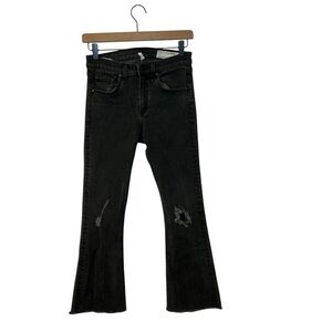 Rag & Bone Black 10 Inch Crop Flare Jeans